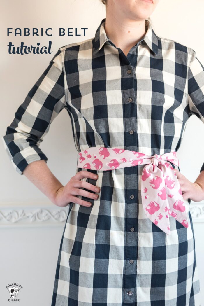 Learn how to make a fabric belt or sash with this free sewing tutorial. Can be made in multiple sizes. #FabricBeltTutorial #fabricbelt #sewingtutorial