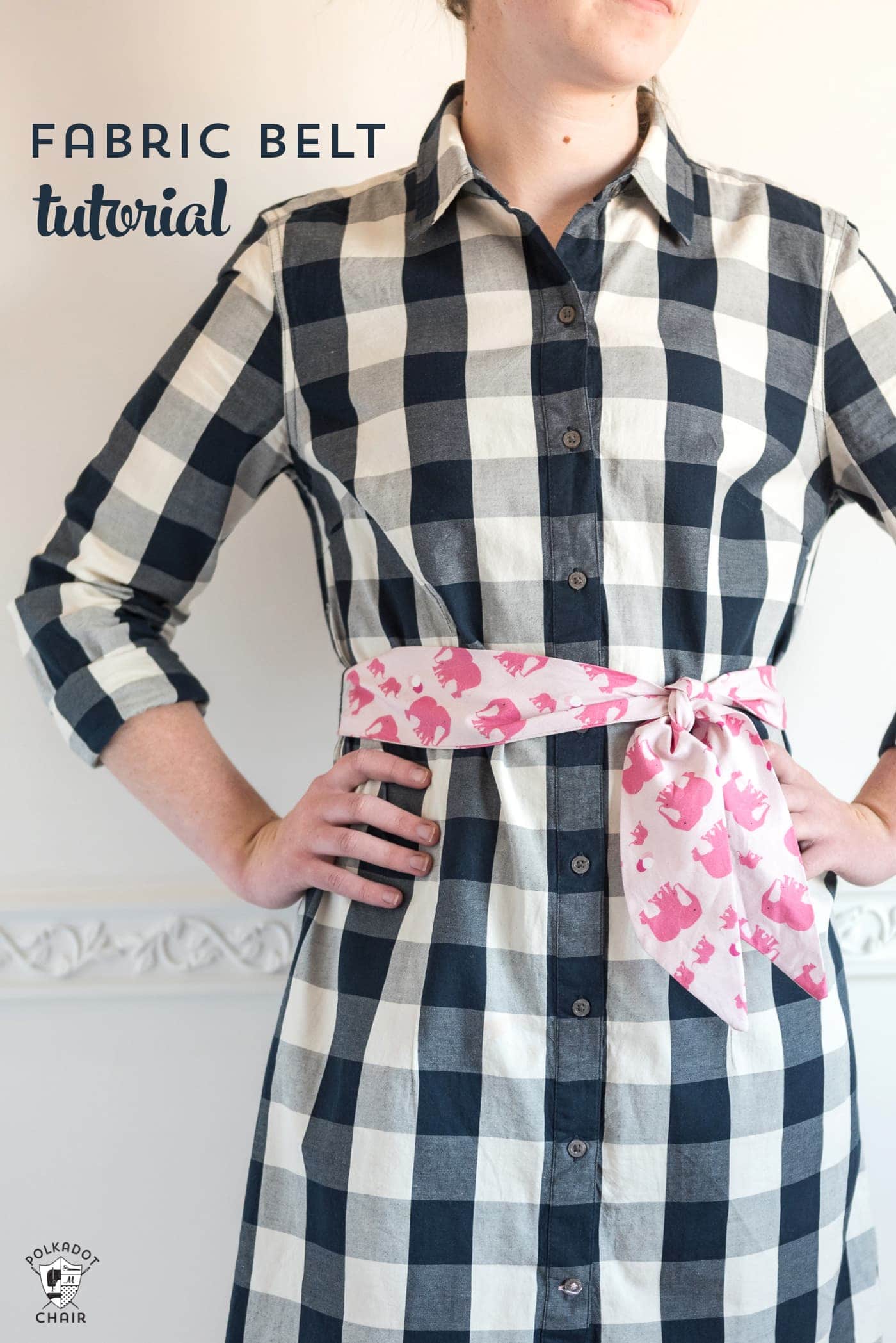 Learn how to make a fabric belt or sash with this free sewing tutorial. Can be made in multiple sizes. #FabricBeltTutorial #fabricbelt #sewingtutorial 