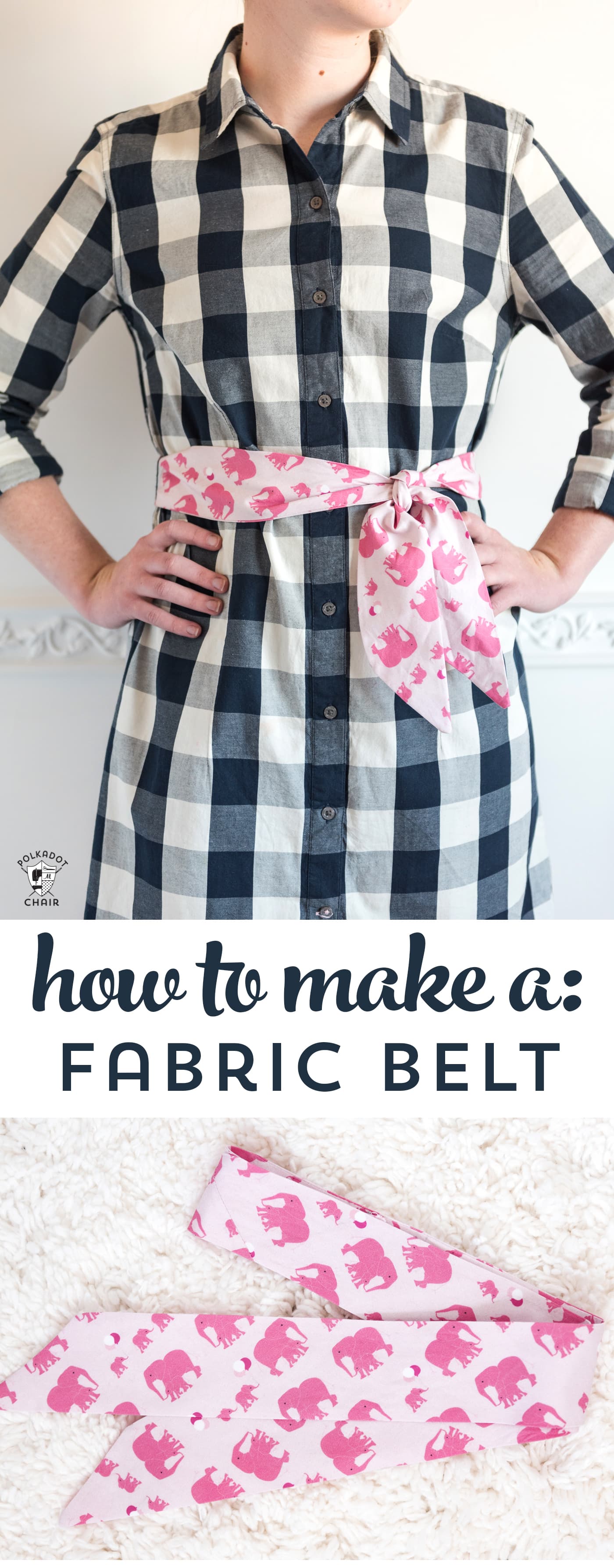 Learn how to make a fabric belt or sash with this free sewing tutorial. Can be made in multiple sizes. #FabricBeltTutorial #fabricbelt #sewingtutorial