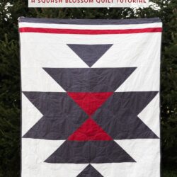 A free quilt pattern for a squash blossom quilt. A southwest style simple quilt pattern and free tutorial. #freequiltpattern #quilts #quilting #southweststyle #southwest #squashblossom