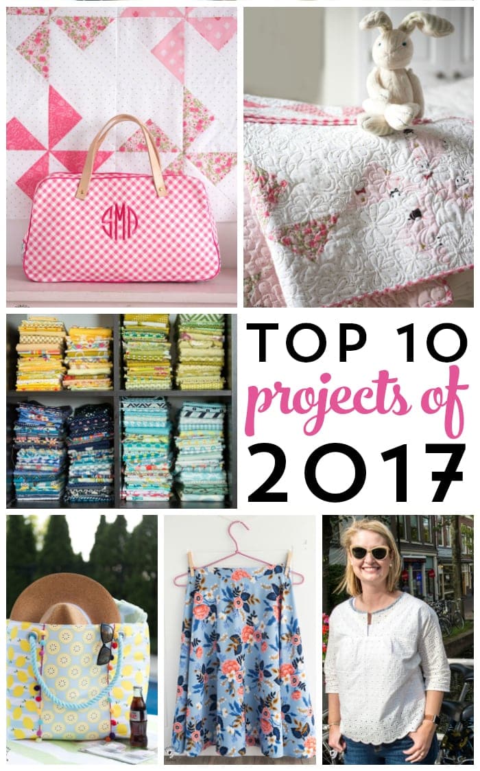 The top 10 sewing projects of 2017 on the polka dot chair blog. The best sewing and quilting projects. So many fun ideas! #Sewingprojects #sewingpatterns #sewingblogs #top10