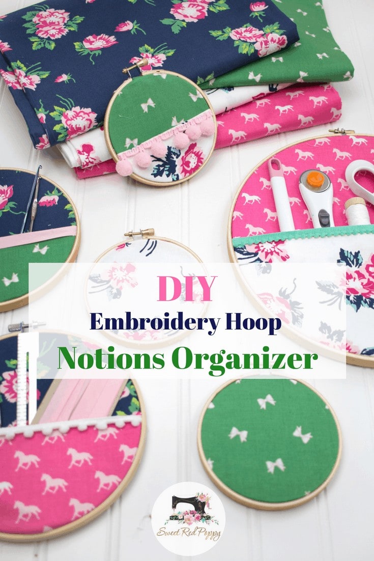 DIY Embroidery Hoop Hanging Wall Organizer 