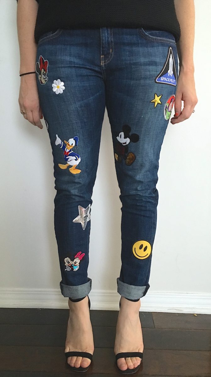 DIY Disney Fashion tutorial, how to make Disney patch jeans