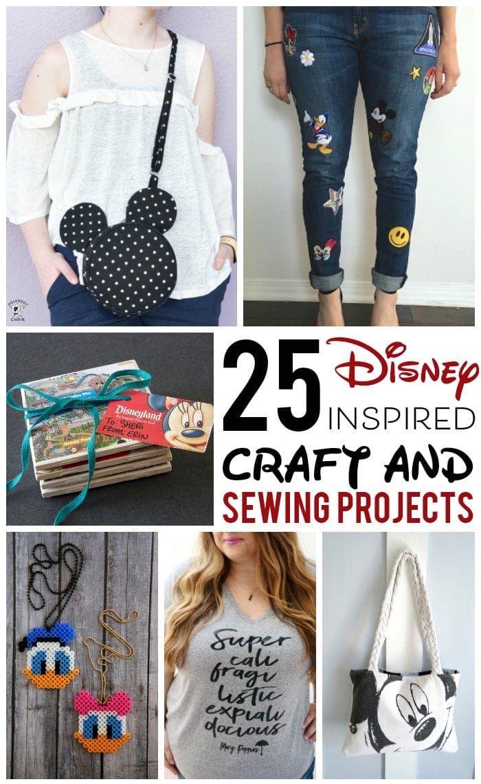 collage image of disney craft projects