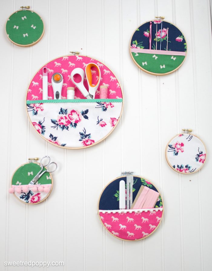 DIY Embroidery Hoop Hanging Wall Organizer