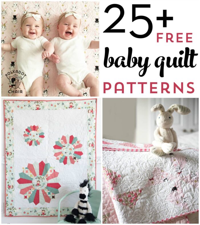 More than 25 free baby quilt patterns. Learn how to make a baby quilt with one of these easy quilt tutorials. #babyquilt #freequiltpattern #babyquilts #babyQuiltpatterns