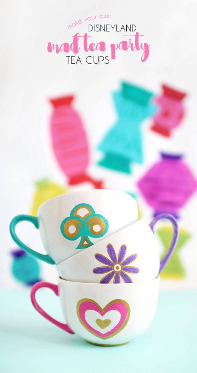 DIY Disney Teacups Mugs made with sharpies