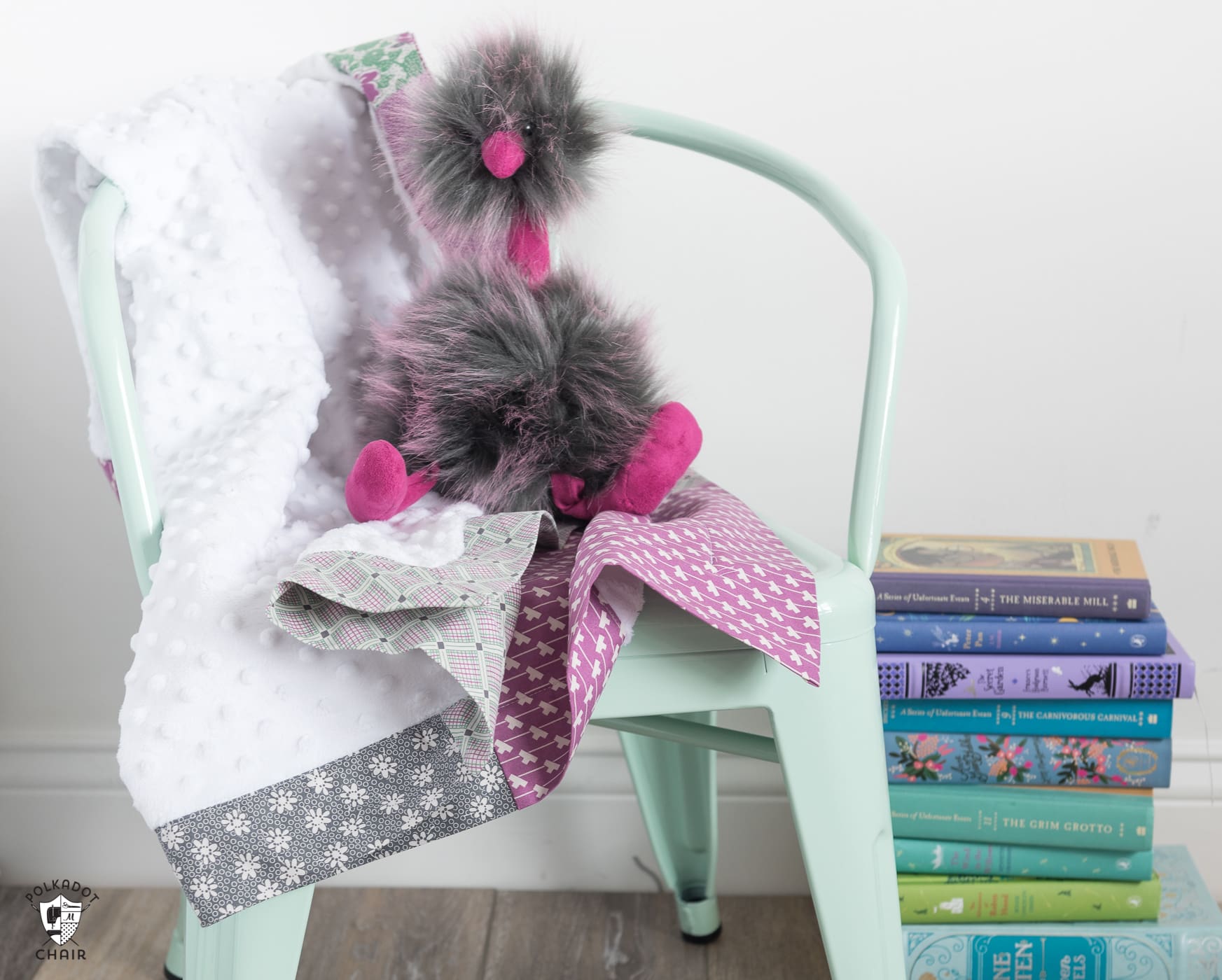 SelfBinding Minky Baby Blanket Tutorial The Polka Dot Chair