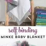 How to sew a self binding baby blanket with minke fabric. An easy baby blanket to sew for a beginner. #sewingpattern #sewingtutorial #minkebabyblanket #babyblankettutorial #selfbindingbabyblanket