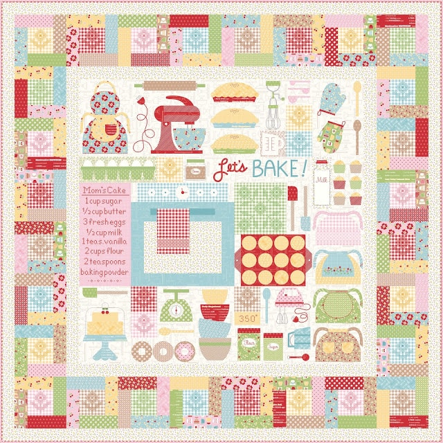 Lori Holt Bake Sale Quilt Along, Mixer block turned into a mini quilt. A cute vintage inspired mini quilt pattern