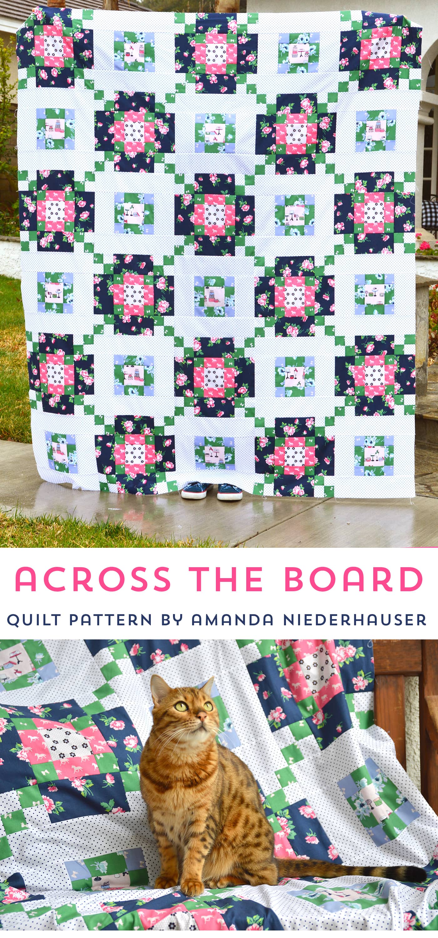 new quilt patterns, Across the Board Quilt pattern by Jedi Craft Girl, uses Derby Day Fabric by Melissa Mortenson for Riley Blake Designs #quilt #quilts #quiltpatterns #quiltpatternd