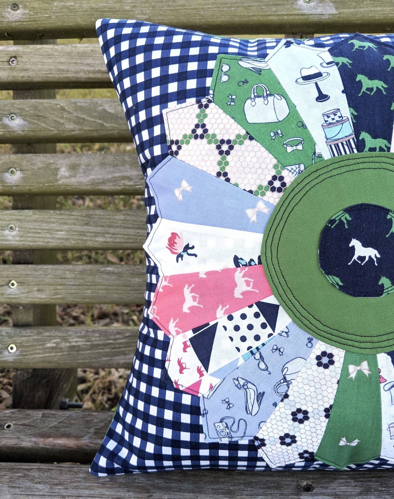 Dresden Pillow by Heidi Staples using Derby Day Fabric