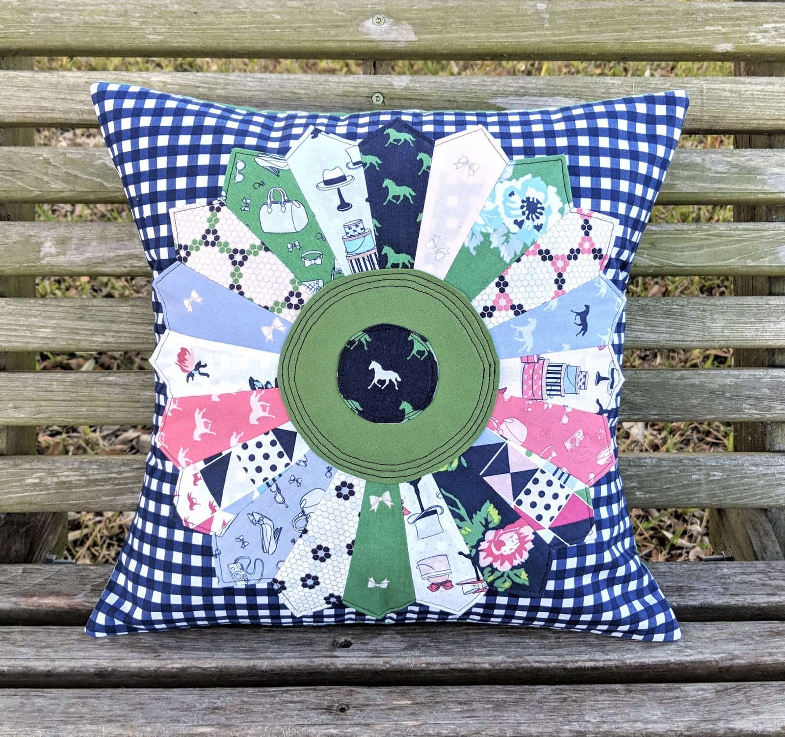 Dresden Pillow by Heidi Staples using Derby Day Fabric