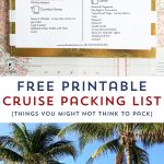 Free Printable Cruise Packing List- don't forget to pack these essentials! A list of things you might not think to pack! #cruise #packinglist #disneycruise #cruisetips #traveltips