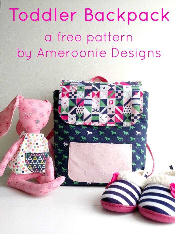 Learn how to sew a mini backpack with this cute toddler backpack pattern. Stitched up with Derby Day fabrics from Riley Blake Designs. Backpack sewing pattern #minibackpack #toddlerbackpack #smallbackpack #backpacksewingpattern