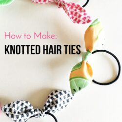How to make hair ties with fabric - a free tutorial to make knotted hair ties. #sewingtutorial #sewingpatterns #DIY #hairties #knottedhairties #fabrichairties #freesewingpattern