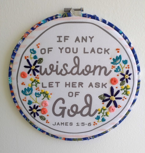 how to create word art embroidery hoop