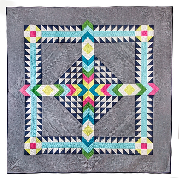 Learn how to make a medallion quilt; the Derby Days Medallion Quilt pattern, a free quilt pattern 