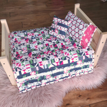 Baby doll quilt made using free tutorial