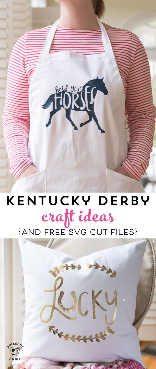 Kentucky Derby Craft ideas and free svg file for a Lucky Pillow to make your own pillow cover #CricutMade #Derby #KentuckyDerbyCrafts #CraftIdeas #DIYPillowCover