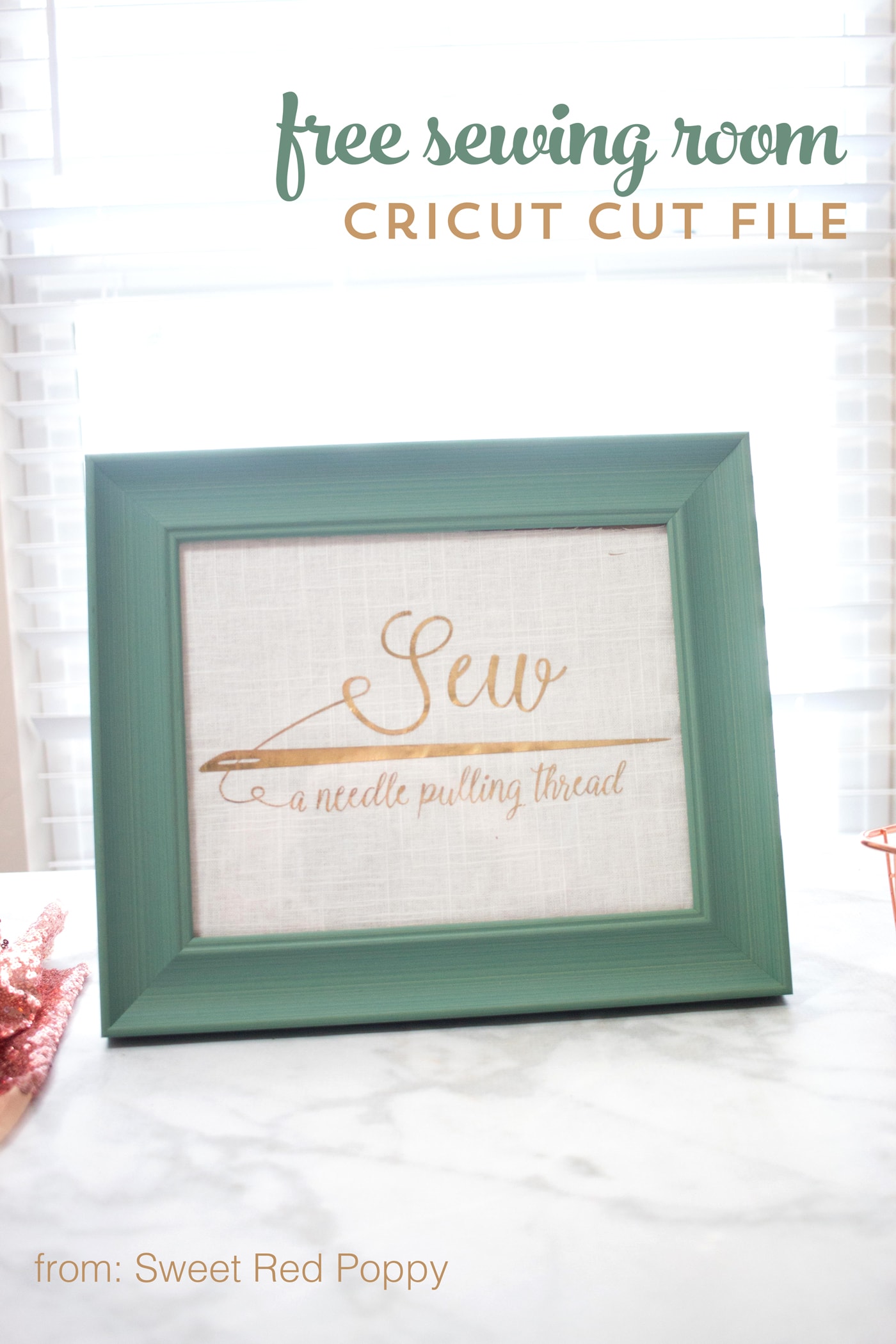 Free Sewing SVG files for Cricut Machines- a cute saying for your sewing room decor! 