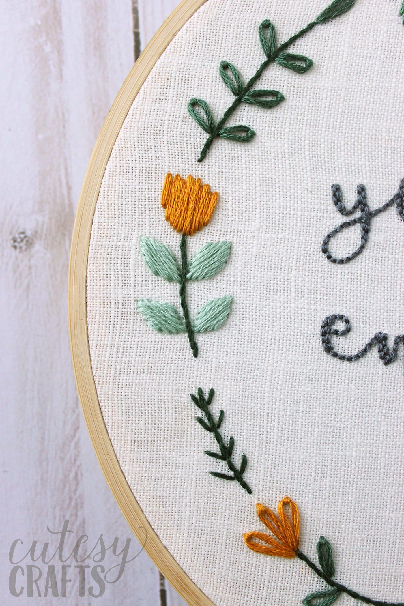 Free Hand Embroidery Pattern for an inspirational quote embroidery hoop - "you are enough" - #embroidery #handEmbroidery #embroiderystitches #embroiderypattern 