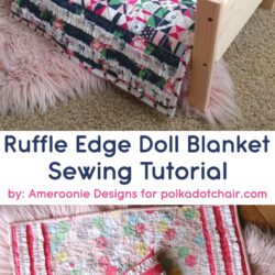 Ruffle Edge Doll Quilt tutorial - learn how to sew a simple doll blanket or quilt #dollquilt #quilting #quilttutorial #dollblanket #DIY #sewingtutorials