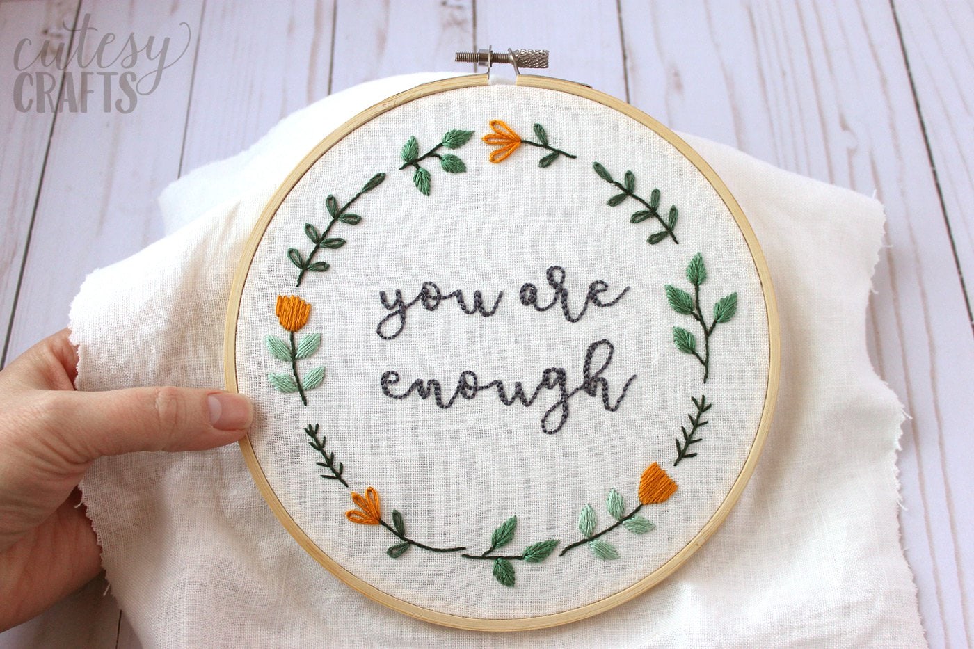 Hand embroidered hoop