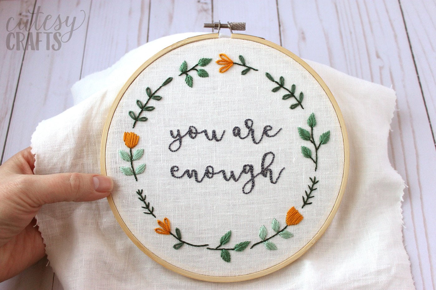 You are Enough Embroidery Pattern