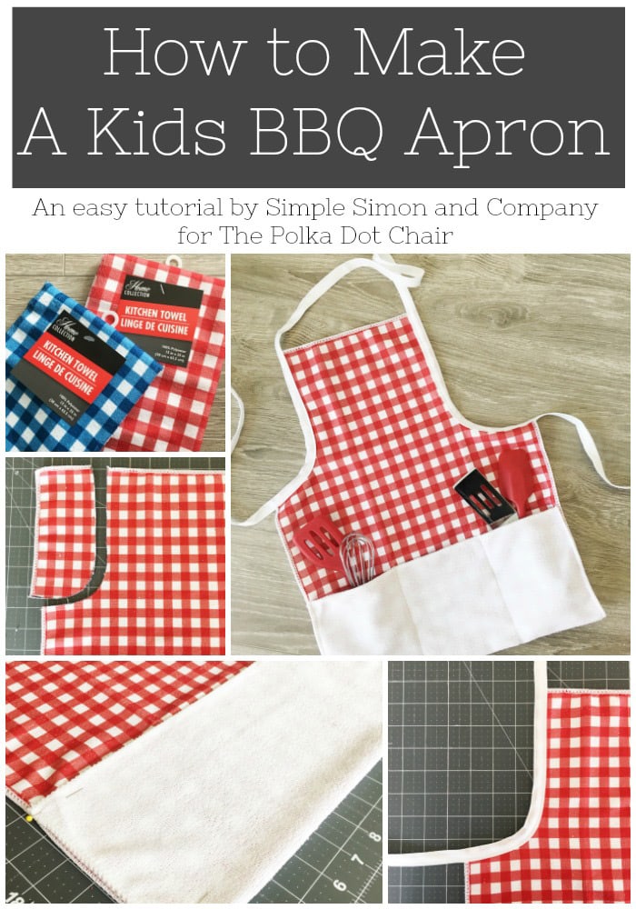 Kids BBQ Apron Pattern - a free tutorial to make a childs apron, perfect for summer! Simple kids apron pattern. #kidssewing #bbqapron #childsapron #kidsapron #sewingtutorial #sewingpattern #freesewingpattern #bbqapronpattern