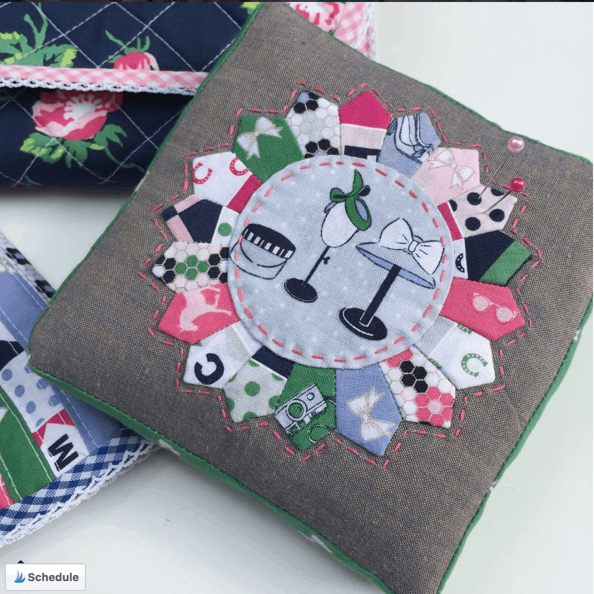 Mini dresden quilt block pin cushion by quilty obsession