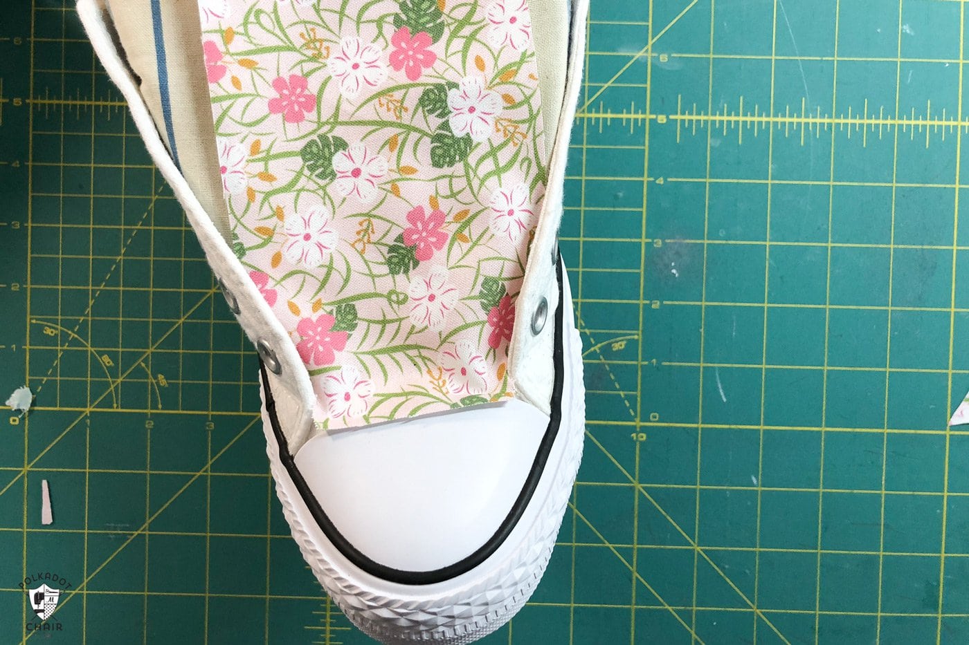 test fit the fabric onto shoes
