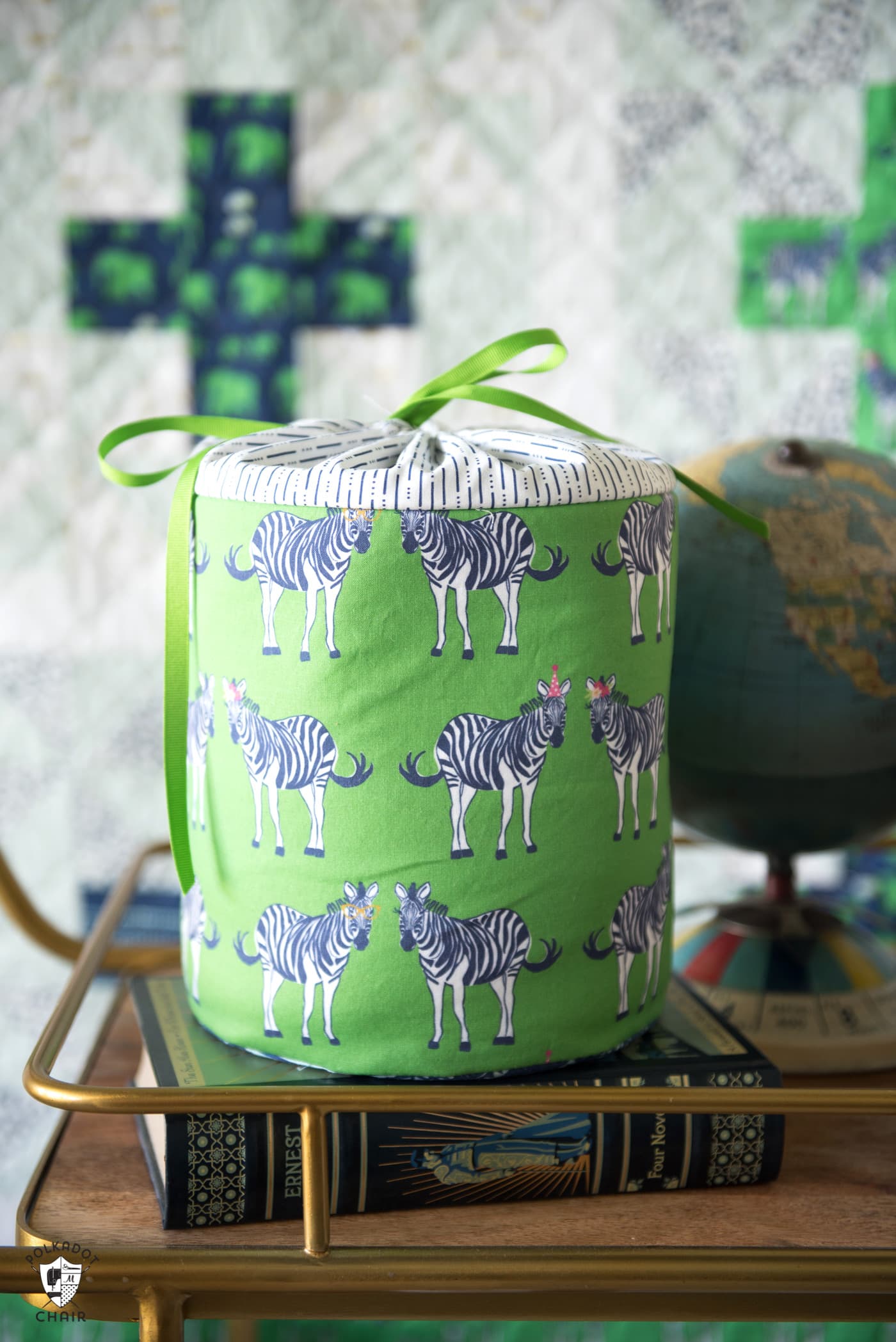 Learn how to make fabric storage bins with this sewing pattern. Round padded storage bins, great for organization projects! #fabricbins #fabricstorage #fabricbasket #sewingpattern #DIYBasket 