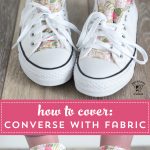 How to customize your converse with fabric - a DIY way to decorate the tongue of your converse shoes. How to add fabric to shoes #DIYfashion #DIYConverse #CustomConverse #CustomShoes #DIYCustomShoes #decorateshoes