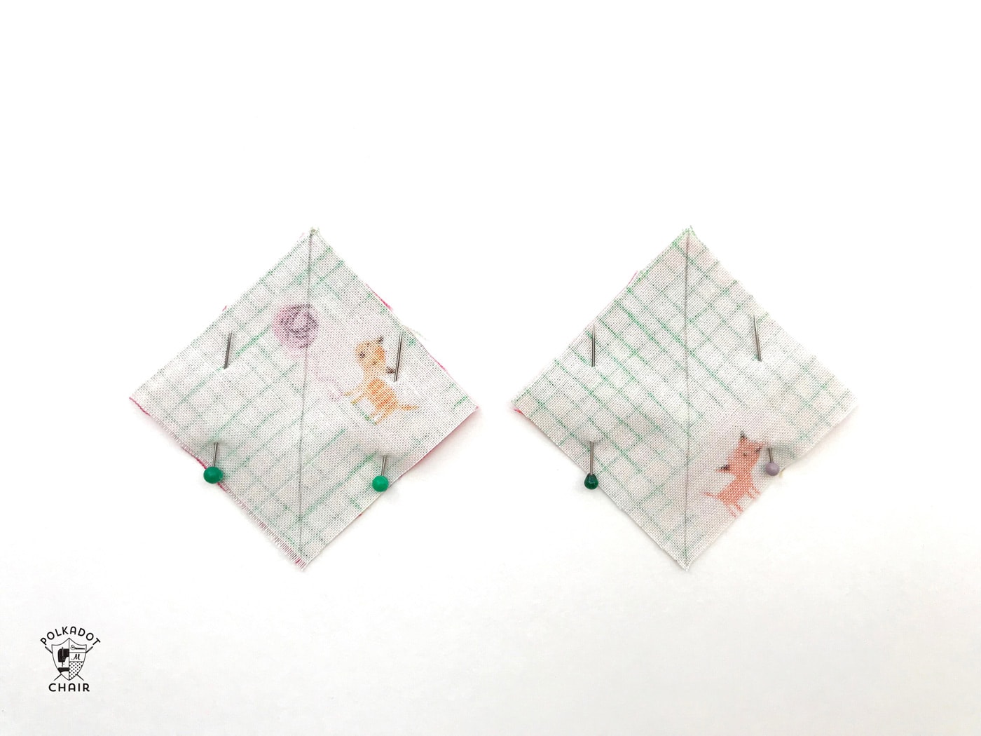 constructing the mini churn dash quilt block