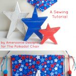 Chenille Star Banner Sewing Tutorial, a free 4th of July Craft idea, makes such a cute fourth of July decoration! #4thofjuly #4thofjulycrafts #4thofjulysewing #smallsewingproject