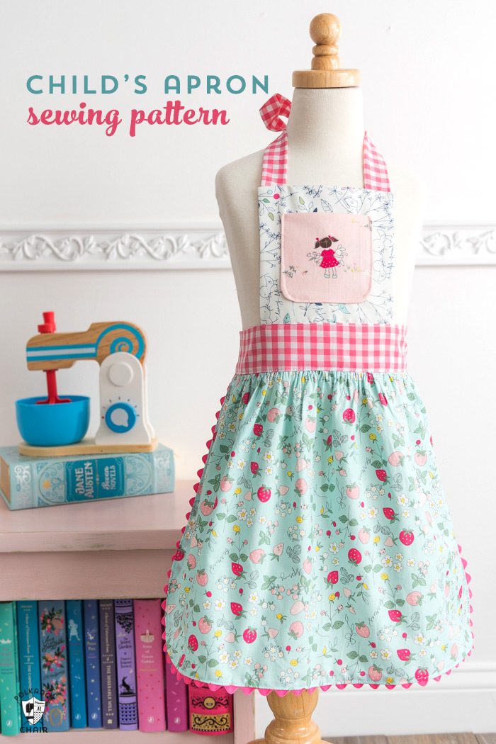 child's apron on dress form