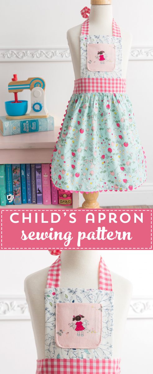 child's apron on dress form