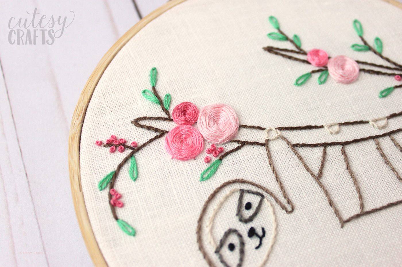 adorable sloth hand embroidery pattern the polka dot chair