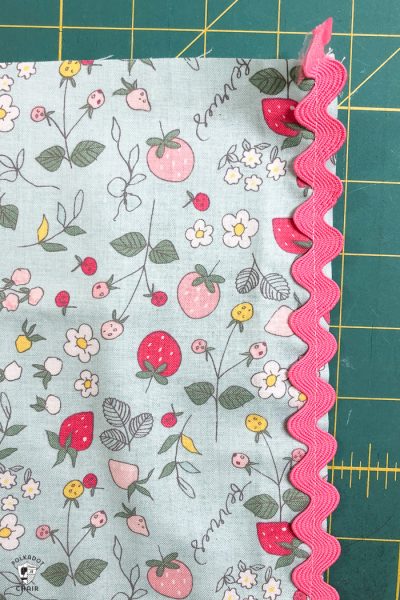 fabric on cutting mat