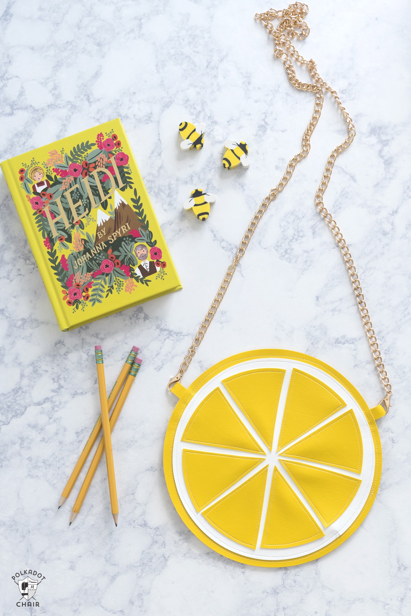 fruit purse on white table