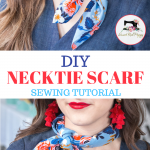 How to sew a scarf- a fun small square scarf tutorial #sewascarf #DIYScarf #sewing #sewingtutorial #sewingpattern