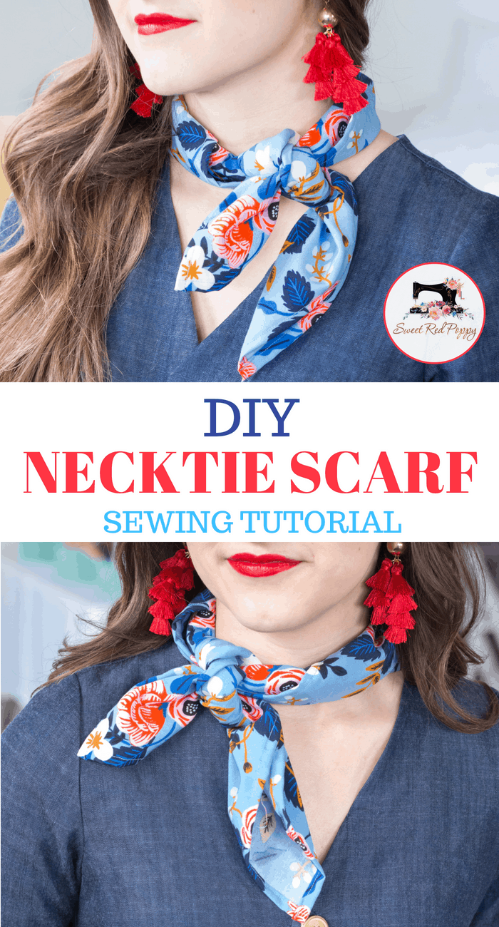 How to sew a scarf- a fun small square scarf tutorial #sewascarf #DIYScarf #sewing #sewingtutorial #sewingpattern