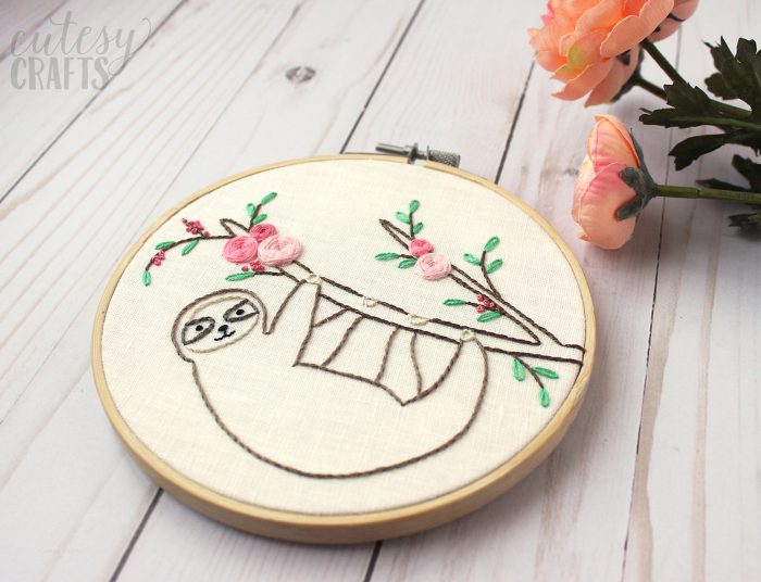 round embroidery hoop on a table -