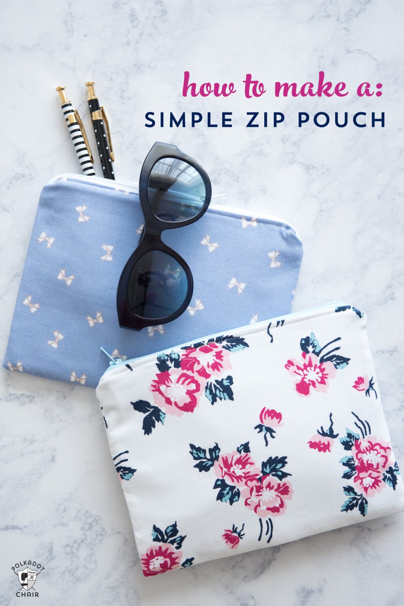 How to Make a Simple Zipper Pouch - The Polka Dot Chair