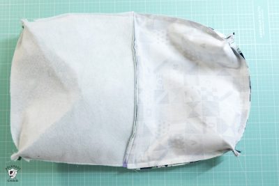 zippered pouch tutorial in progress on cutting mat