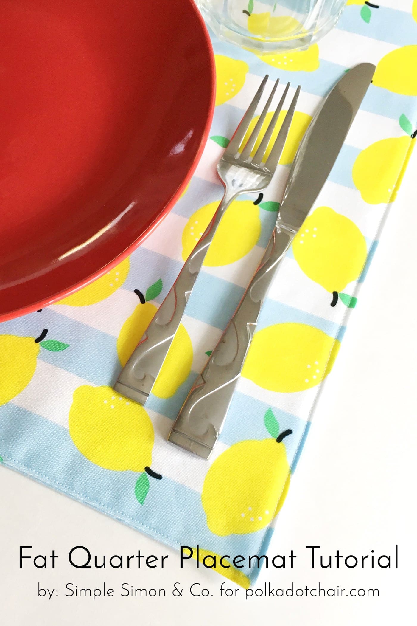 placemat with plate and fork and knife