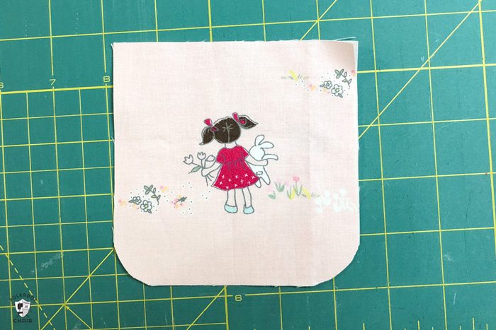 fabric on cutting mat