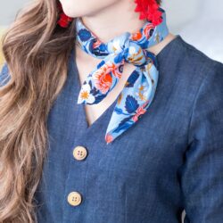 How to sew a scarf- a fun small square scarf tutorial #sewascarf #DIYScarf #sewing #sewingtutorial #sewingpattern
