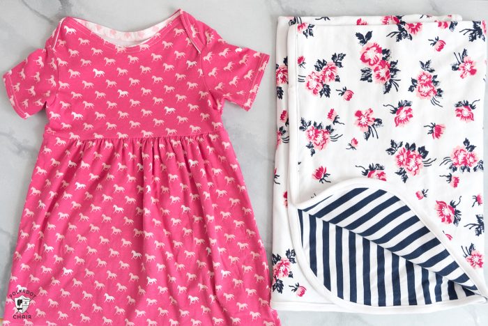 baby dress and floral baby blanket